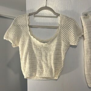 Abercrombie Cream Crochet Top